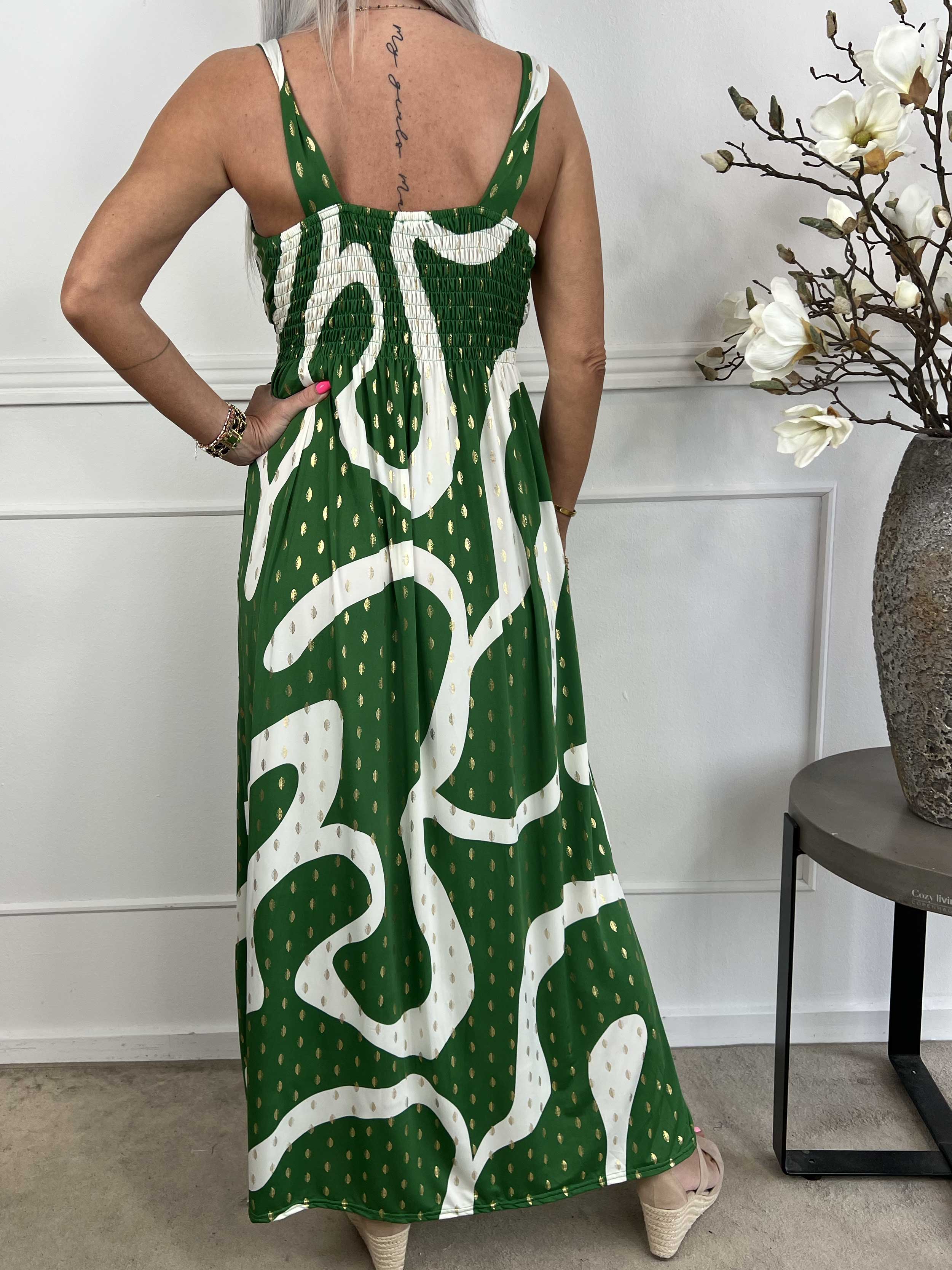 Kenza - Mønstret stropkjole i elastisk stof